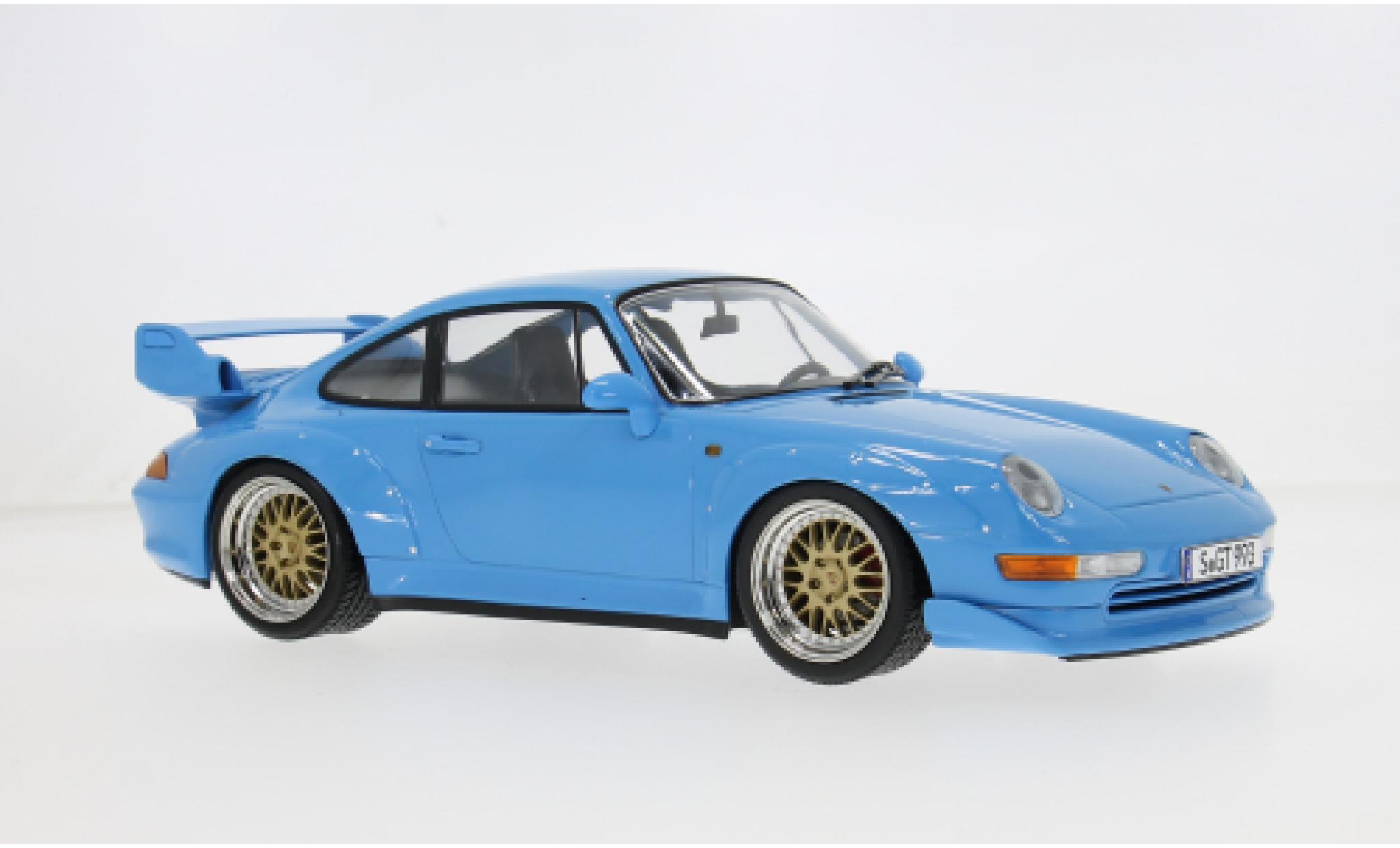 Porsche 993 GT2 1/18 KK Scale 911  blauw 1996 1:18 modelauto