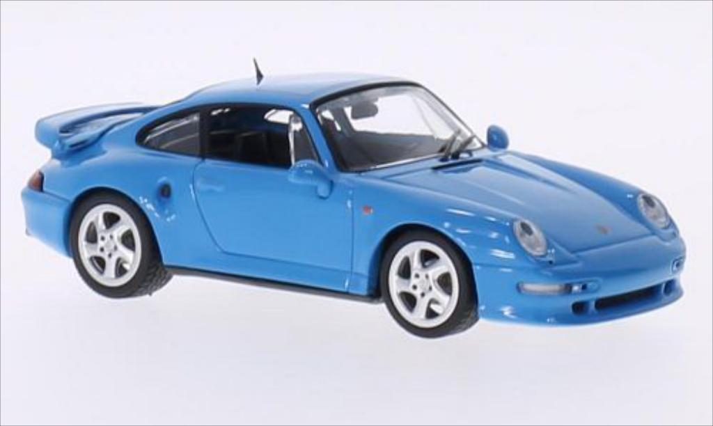 Porsche 993 Turbo S 1/43 Minichamps Turbo S 3.6 blauw 1998 modelauto