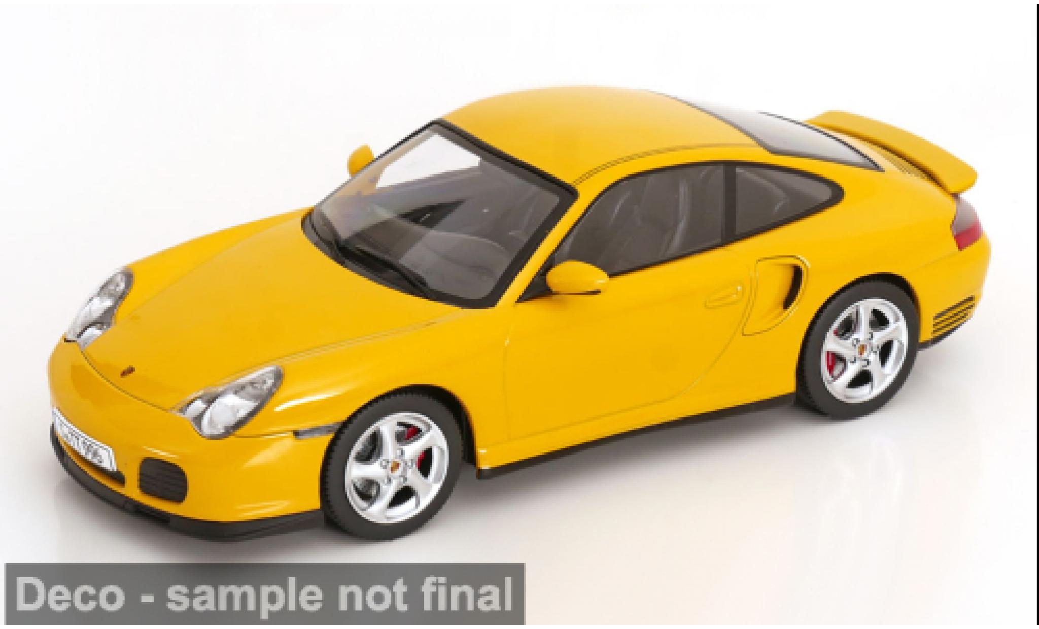 Porsche 996 Turbo 1/18 KK Scale 911  geel 2000 1:18 modelauto