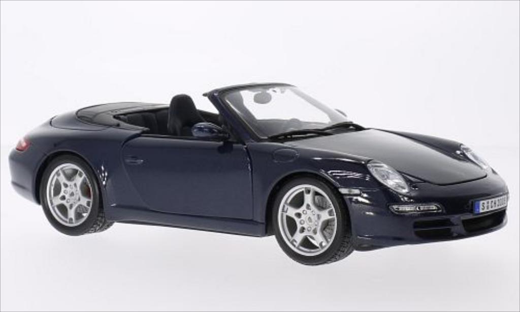 Porsche 997 S 1/18 Maisto Carrera S Cabriolet metallic blauw modelauto