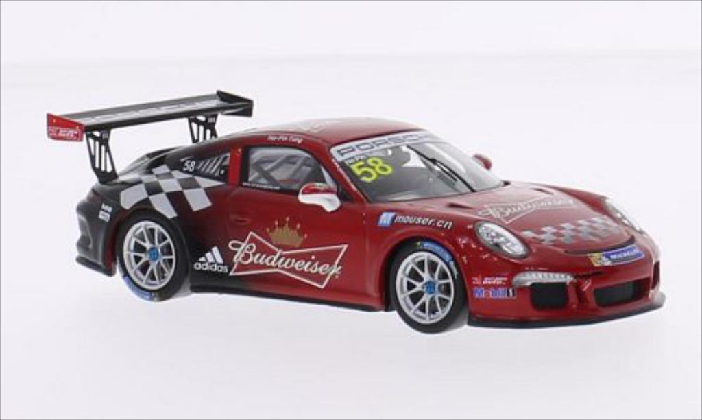 Porsche 997 GT3 CUP 1/43 Spark GT3 Cup No.58 Team Absolute Racing Budweiser Carrera Cup Asia 2015 modelauto
