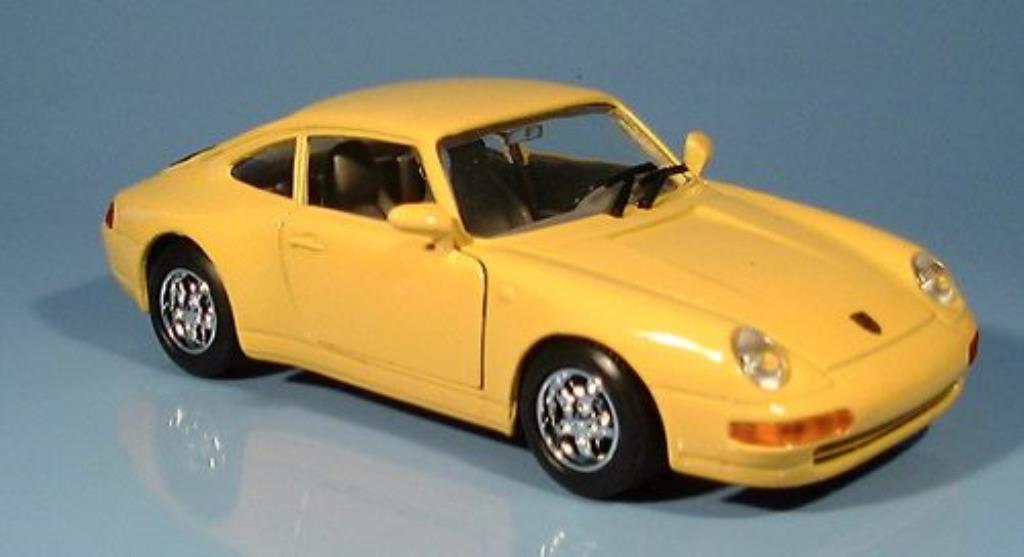 Porsche 993 Carrera 1/24 Motormax Carrera geel modelauto