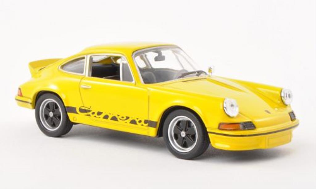 Porsche 911 1/43 Welly Carrera 2.7 geel/zwart 1973 modelauto