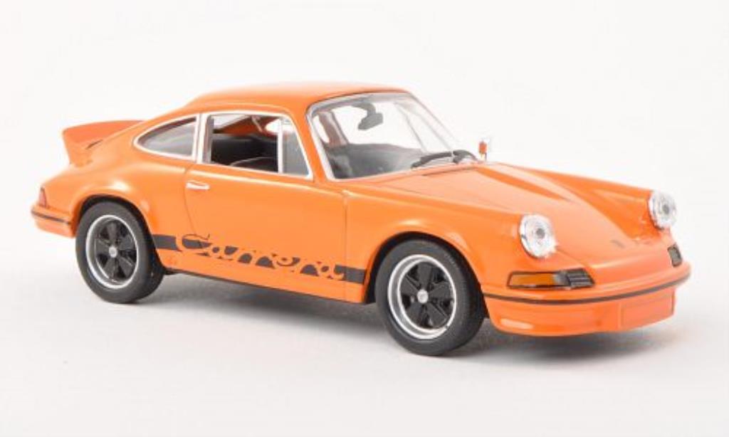 Porsche 911 1/43 Welly Carrera 2.7 oranje/zwart 1973 modelauto