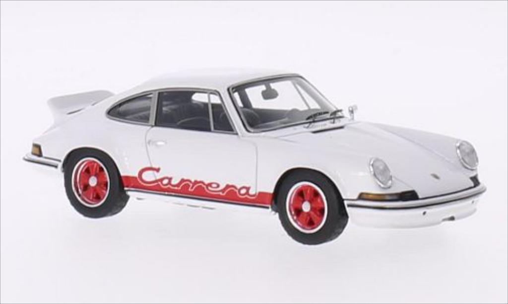 Porsche 911 1/43 Spark Carrera 2.7 wit/rood 1973 modelauto