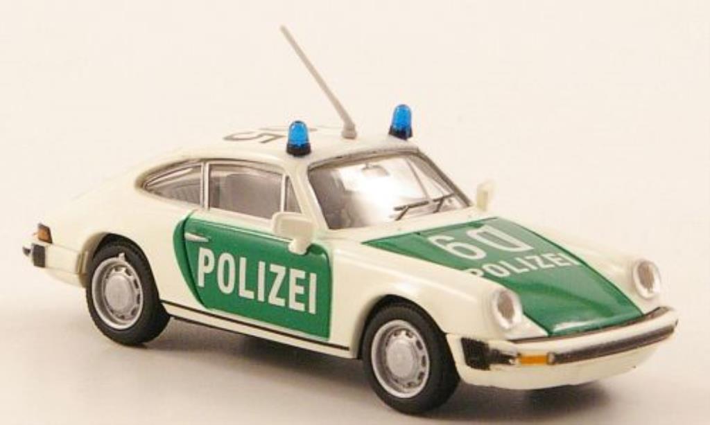 Porsche 911 1/87 Brekina Coupe (G-Reihe) Politie wit/grun modelauto