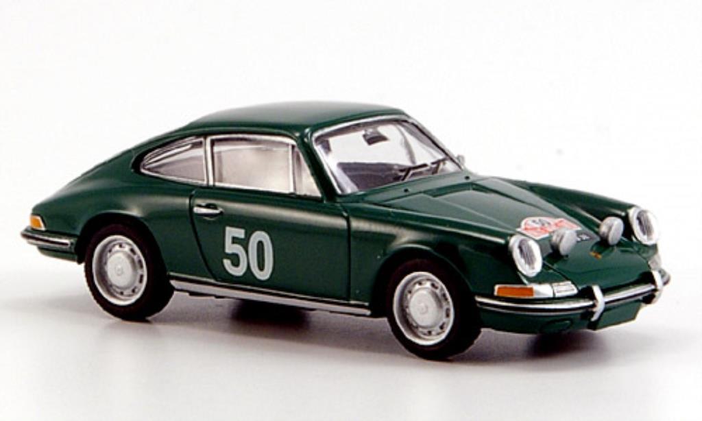 Porsche 911 1/87 Brekina grun Rallye Monte Carlo 1966 modelauto
