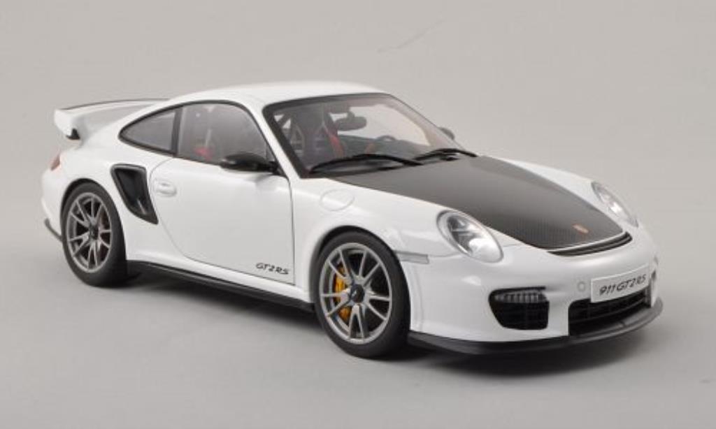 Porsche 997 GT2 1/18 Autoart GT2 wit/carbon 2010 modelauto