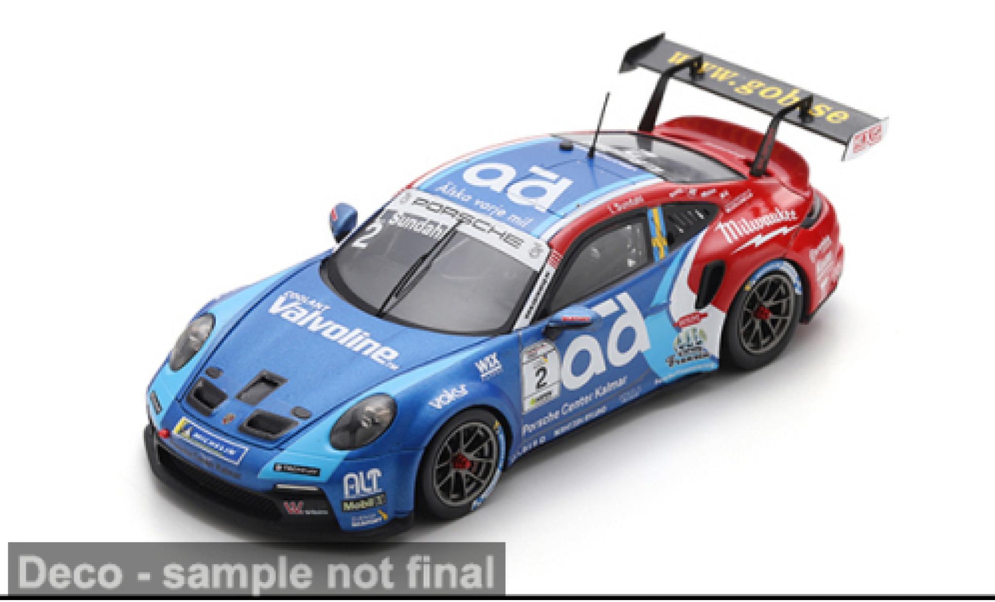 Porsche 911 1/43 Spark GT3 Carrera Cup Scandinavia 2024 #2 L.Sundahl 1:43 modelauto