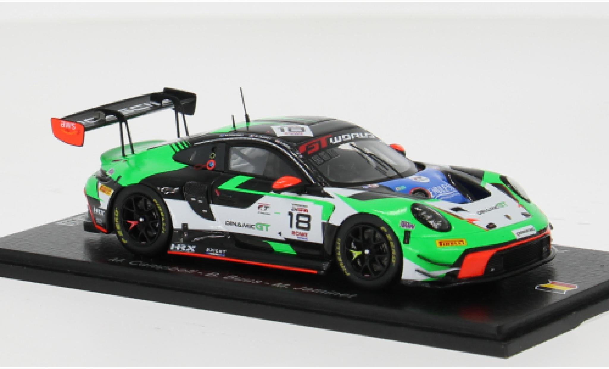 Porsche 992 GT3 R 1/43 Spark 911  24h Spa 2025 Dinamic GT #18 M.Campbell/B.Buus 1:43 modelauto