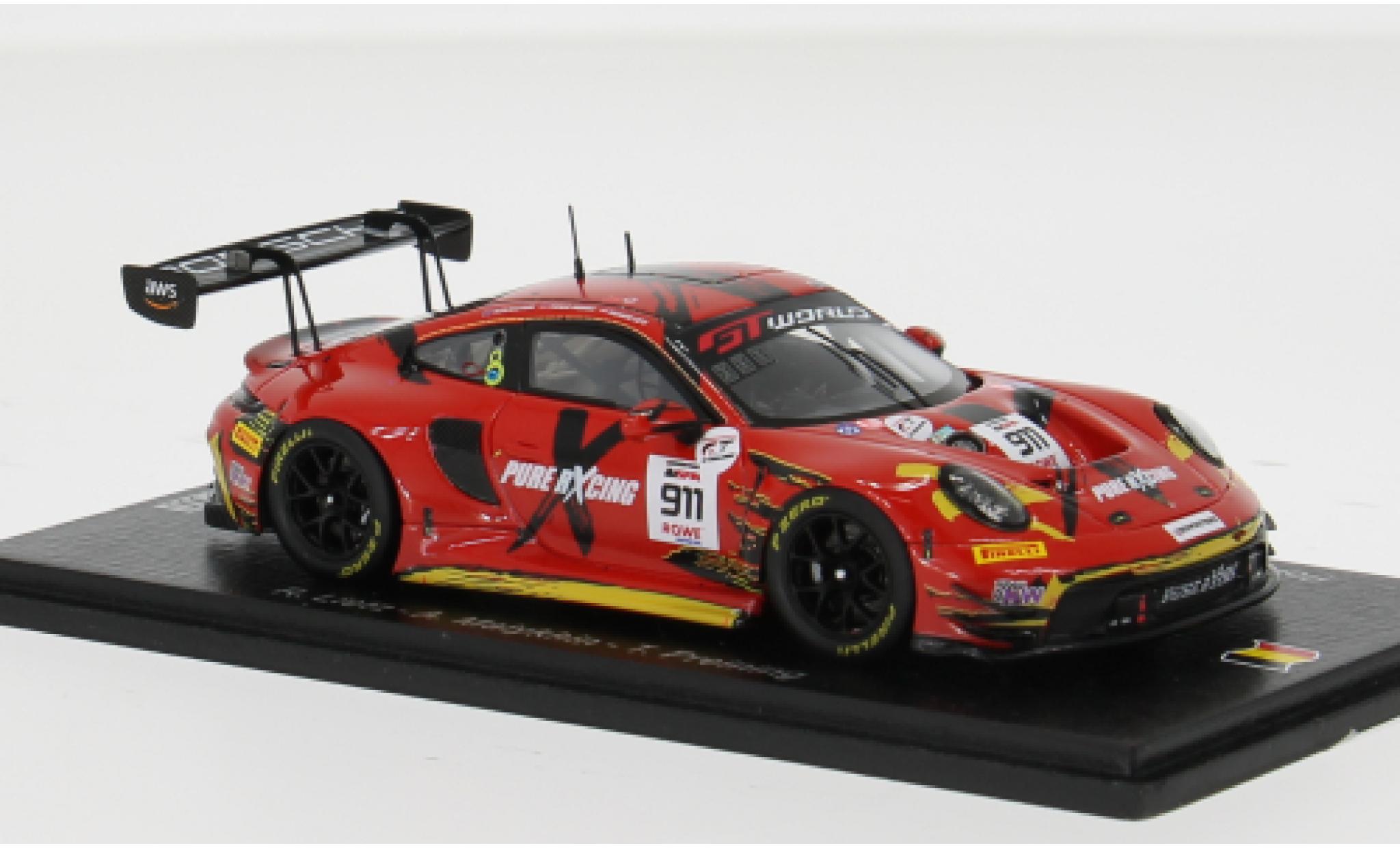 Porsche 992 GT3 R 1/43 Spark 911  24h Spa 2025 Pure Rxcing #911 R.Lietz/A.Malykhin 1:43 modelauto