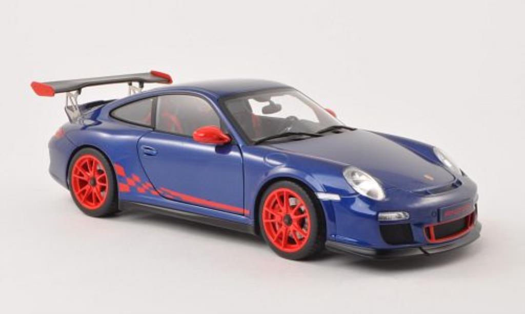 Porsche 997 GT3 1/18 Autoart GT3 3.8 blauw/rood 2010 modelauto