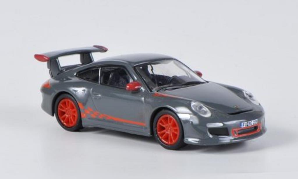 Porsche 997 GT3 1/87 Schuco GT3 grijs/oranje modelauto