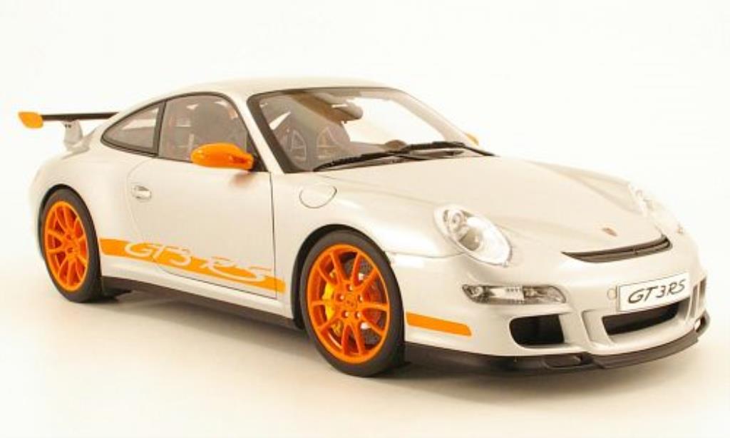 Porsche 997 GT3 1/12 Autoart GT3 grijs/oranje 2006 modelauto