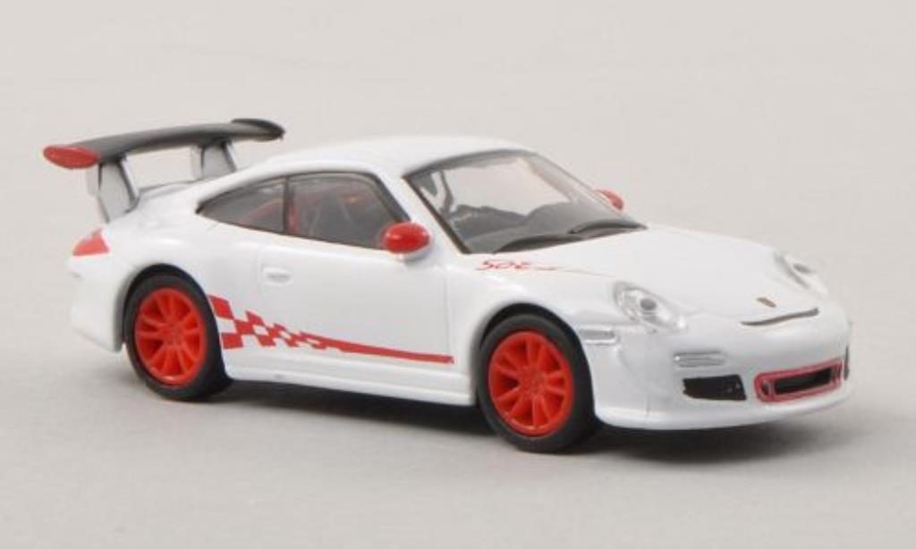 Porsche 997 GT3 1/87 Schuco GT3 wit/rood modelauto