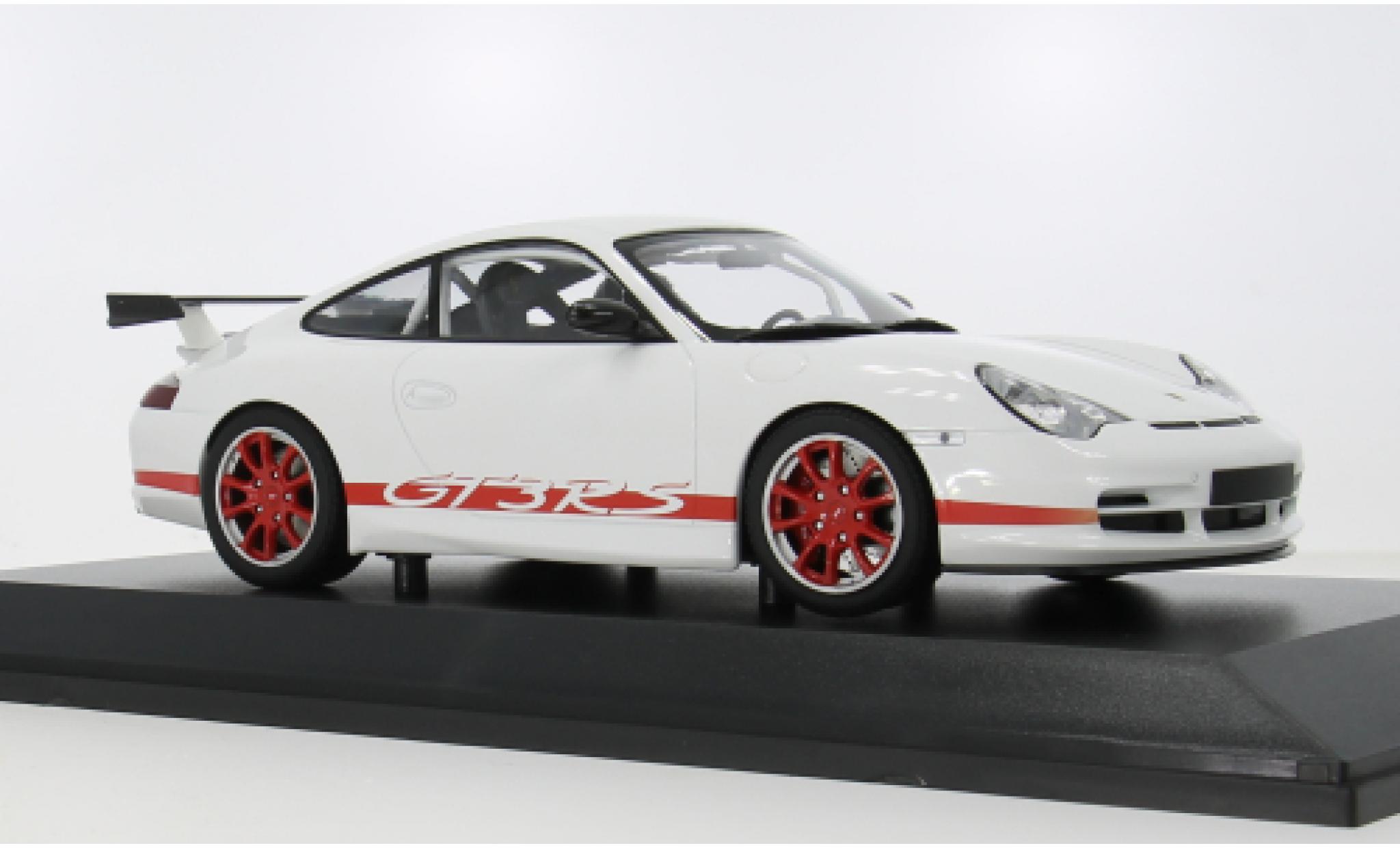 Porsche 996 GT3 RS 1/18 Minichamps 911 wit/rood 2002 1:18 modelauto
