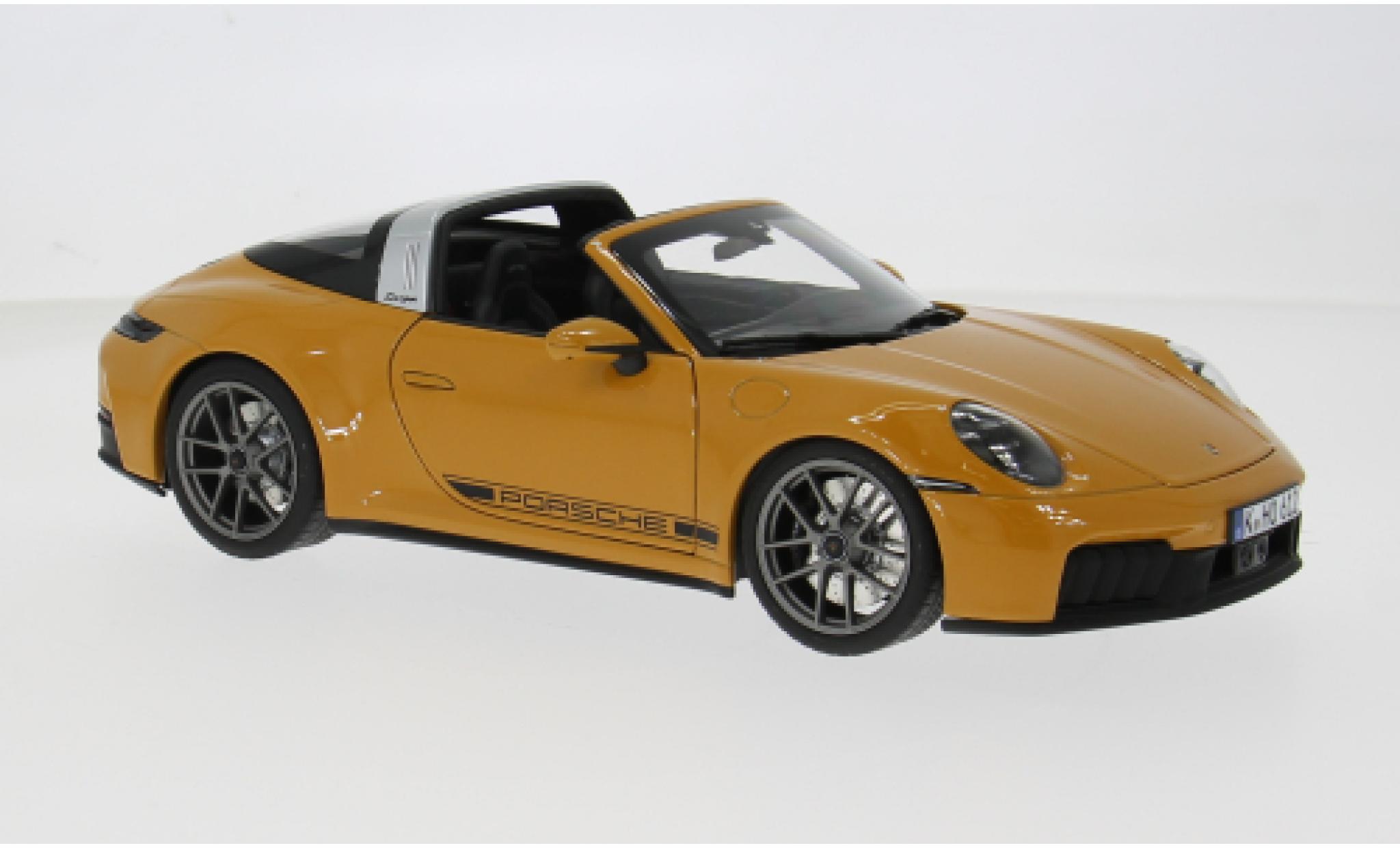 Porsche 911 1/18 Norev Targa 4 GTS geel 2025 1:18 modelauto