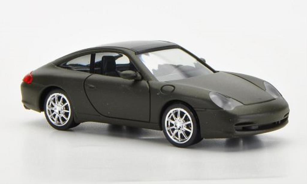 Porsche 996 Targa 1/87 Herpa Targa mattoliv mit Chromfelgen modelauto