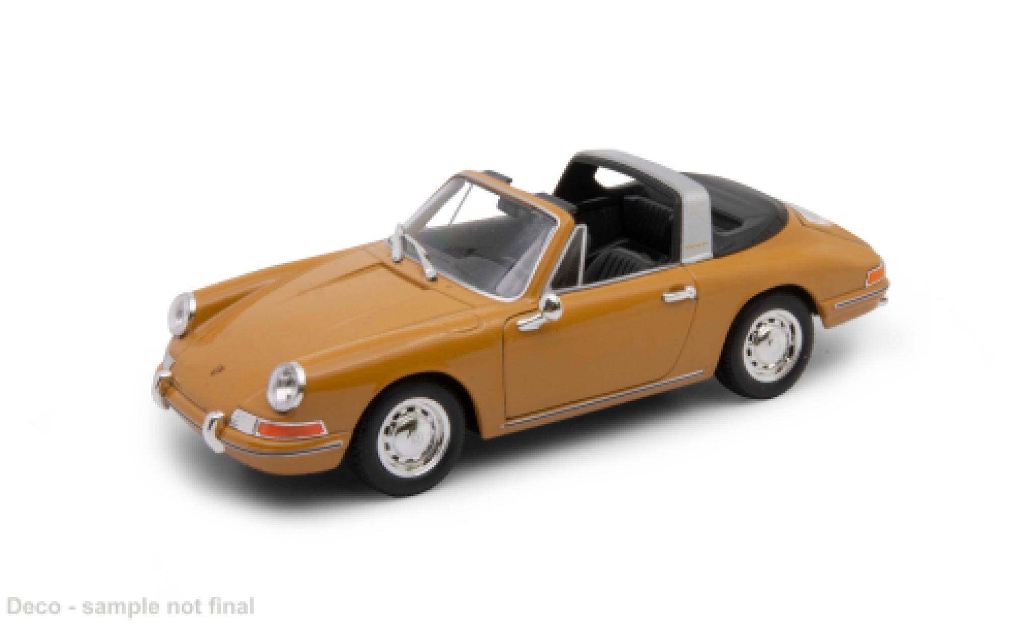 Porsche 911 1/24 Welly Targa geel 1:24 modelauto