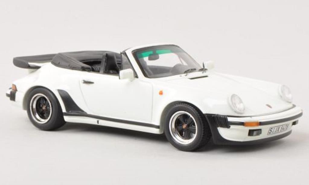 Porsche 930 Turbo 1/43 Spark Turbo 3.3 Cabriolet wit 1989 modelauto