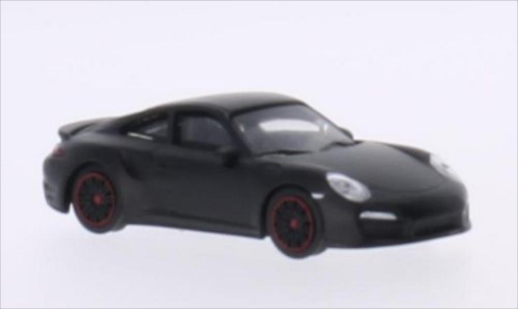 Porsche 991 Turbo 1/64 Schuco Turbo matt-zwart modelauto