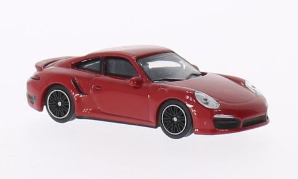 Porsche 991 Turbo 1/64 Schuco Turbo rood modelauto