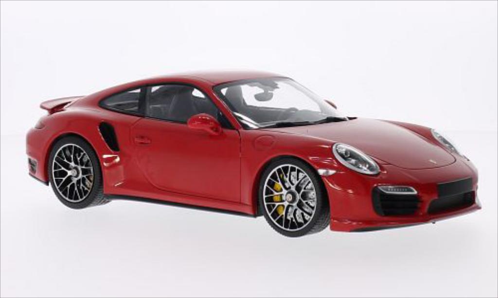 Porsche 991 Turbo S 1/18 Minichamps Turbo S rood 2013 modelauto