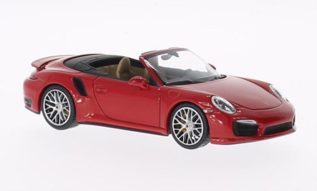 Porsche 991 Turbo S 1/43 Minichamps Turbo S Cabriolet rood 2013 modelauto