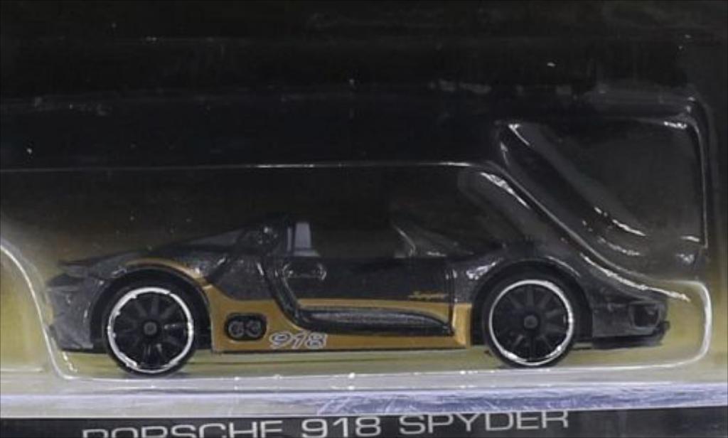 Porsche 918 1/64 Hot Wheels Spyder metallic grijs/gold modelauto