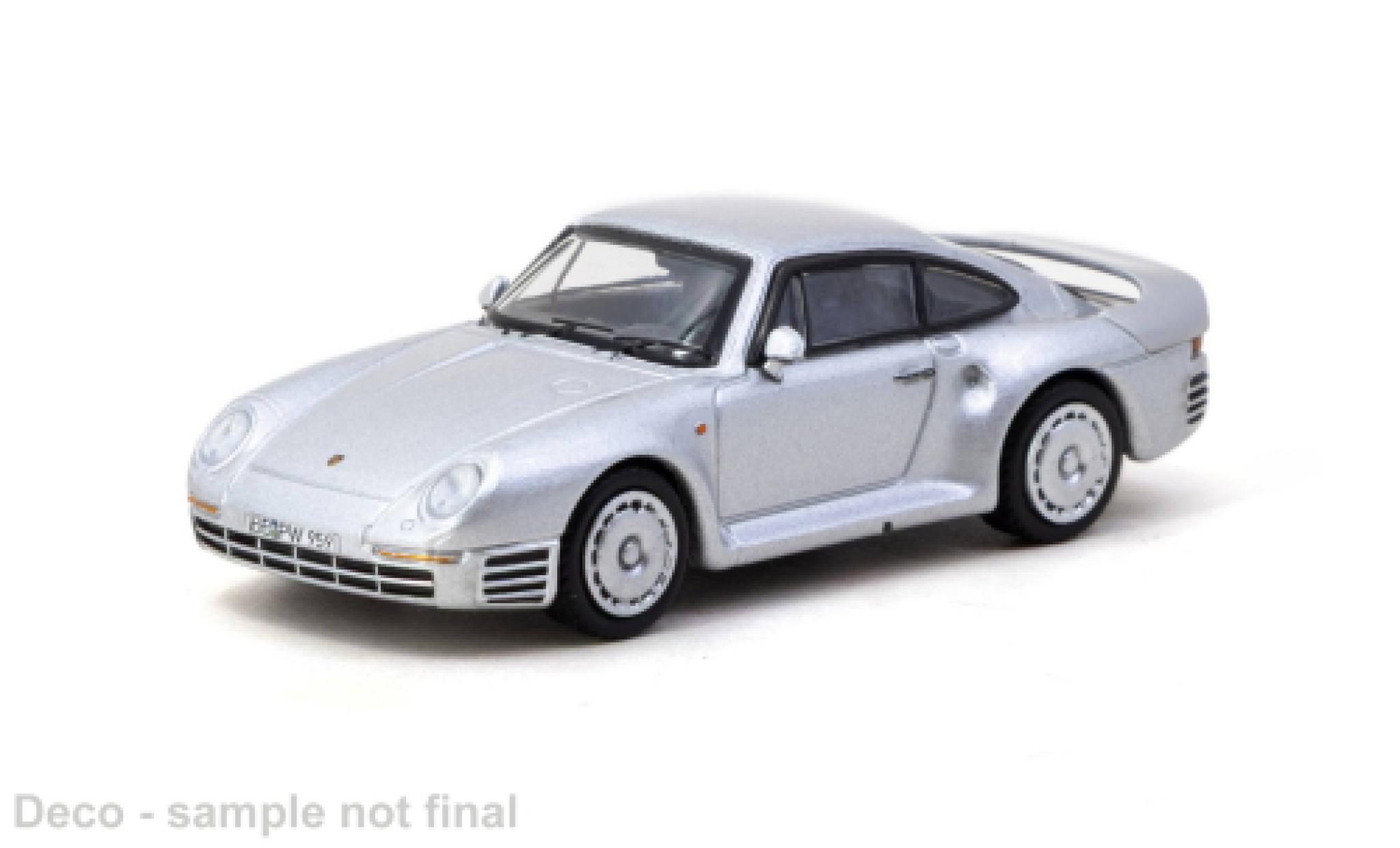 Porsche 959 1/64 Tarmac Works grijs 1989 1:64 modelauto