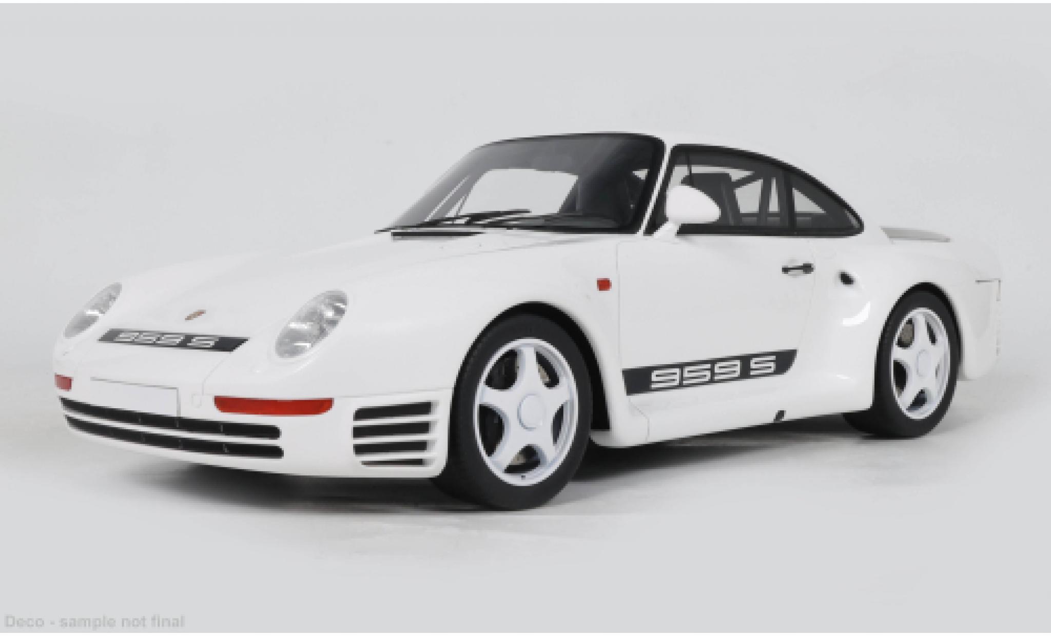 Porsche 959 1/12 GT Spirit wit 1987 1:12 modelauto