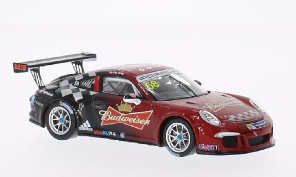 Porsche 991 GT3 Cup 1/43 Spark GT3 Cup No.58 Budweiser PCCA 2014 modelauto