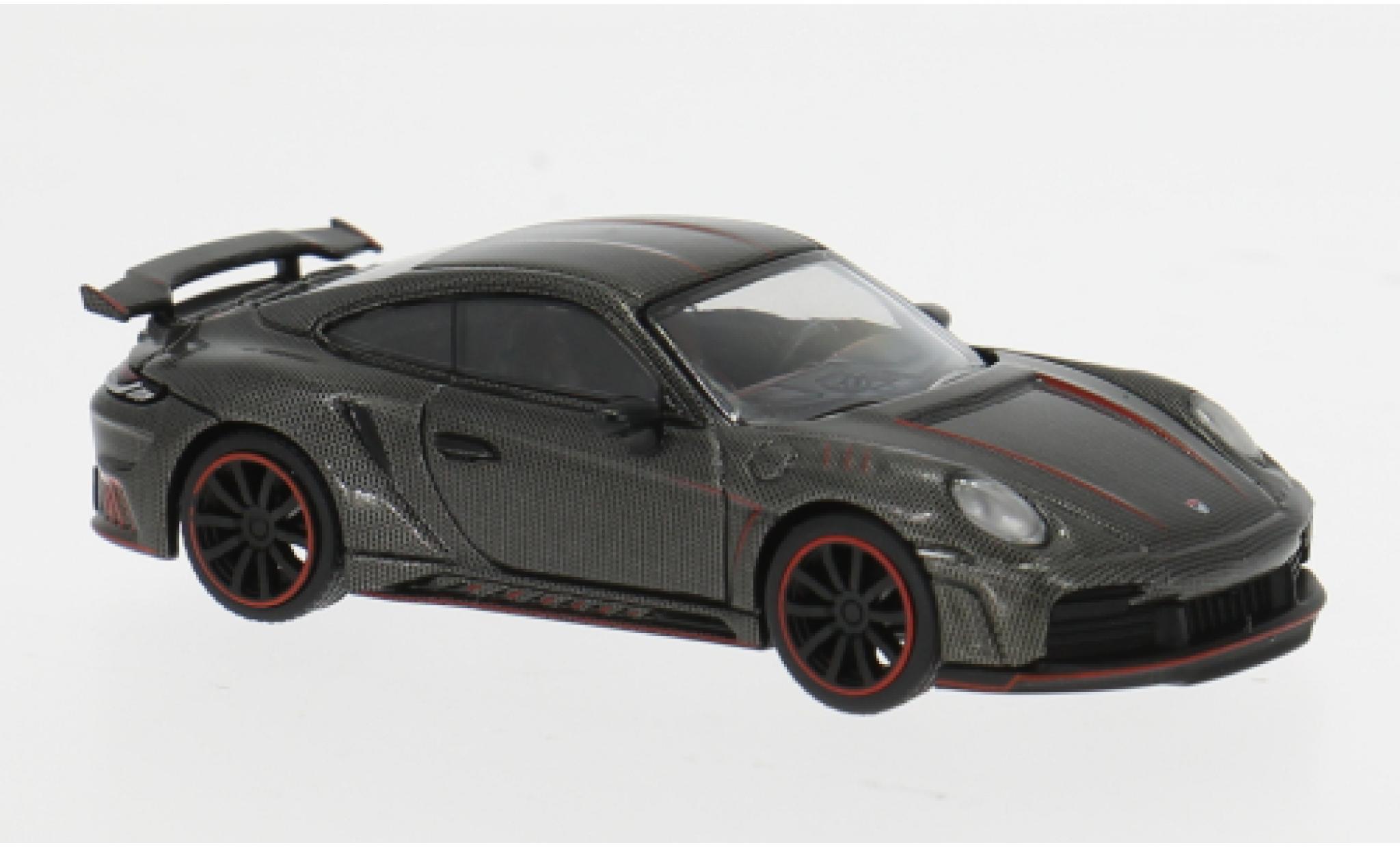 Porsche 992 S 1/64 Pop Race tinger GTR carbon/rood 1:64 modelauto