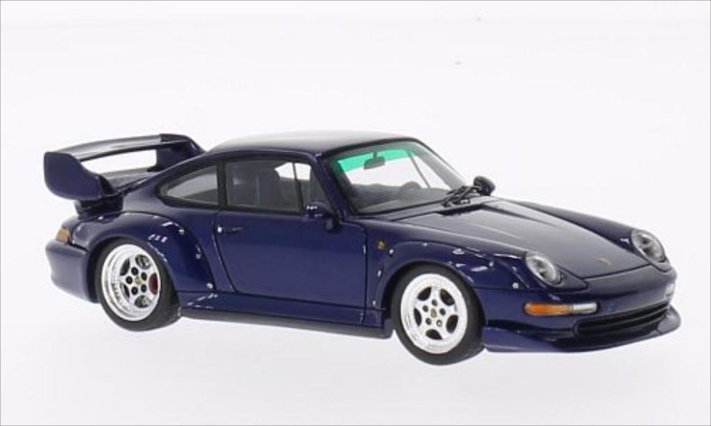 Porsche 993 1/43 Spark GT metallic blauw 1995 modelauto