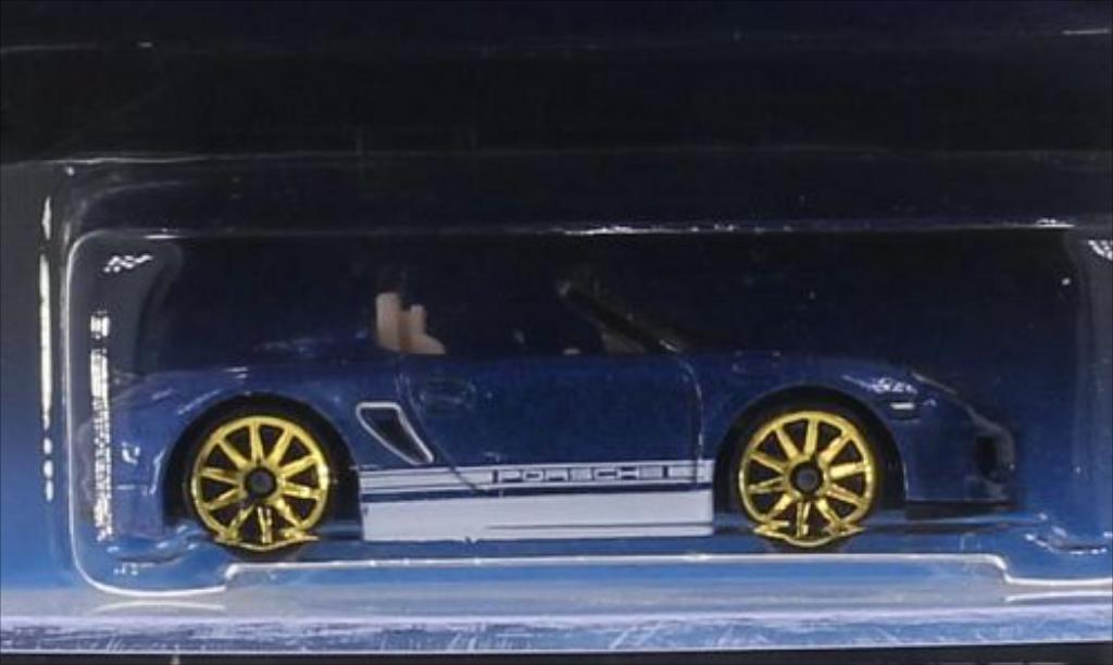 Porsche Boxster 1/64 Hot Wheels Spyder metallic blauw modelauto