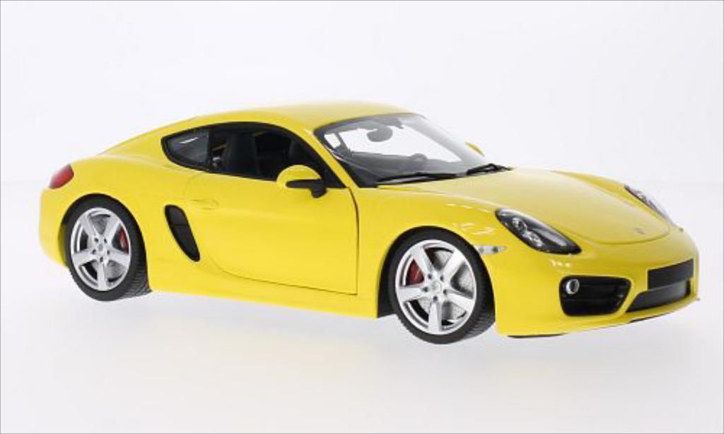 Porsche Cayman 1/18 Minichamps geel 2013 modelauto