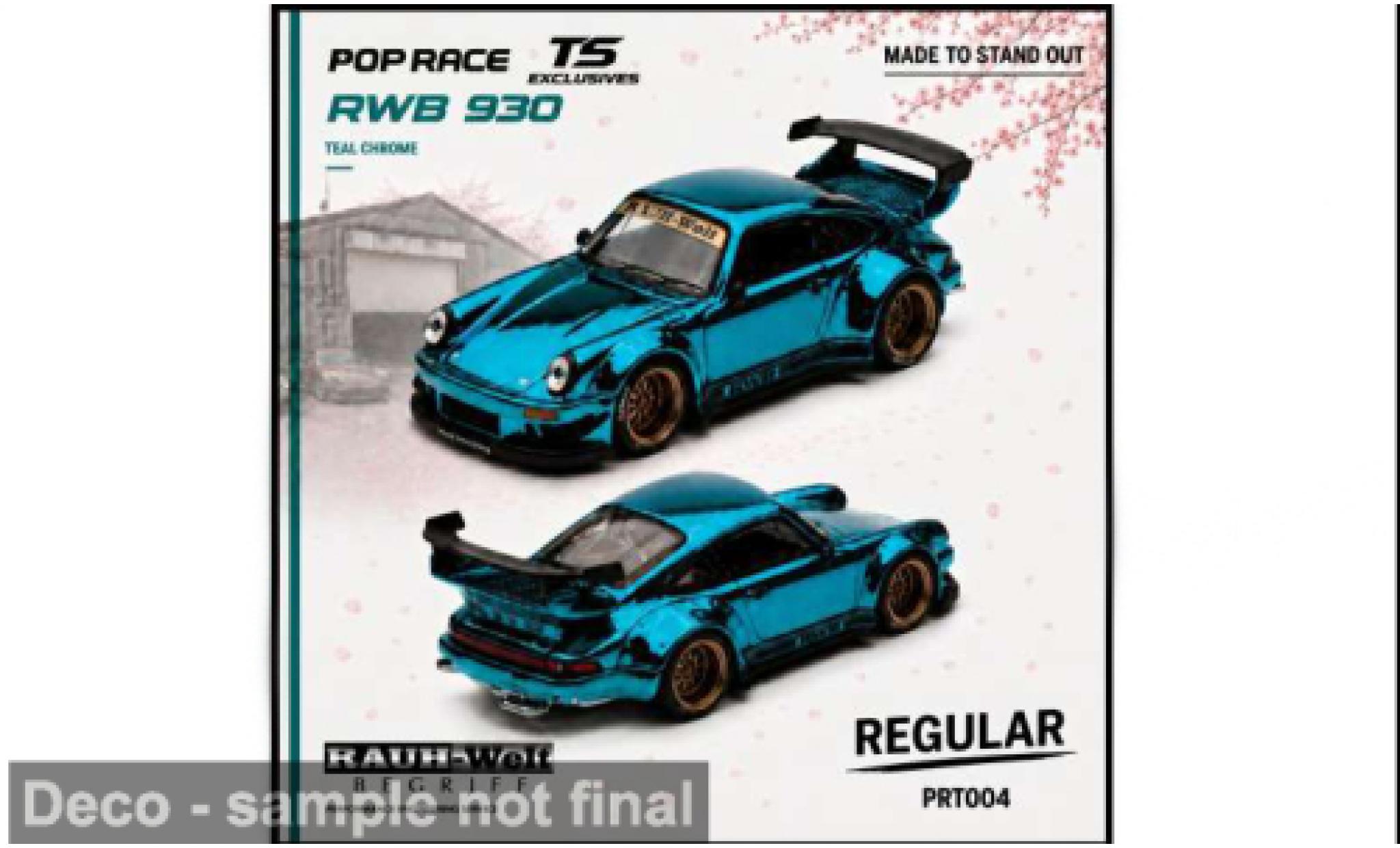 Porsche 930 RWB 1/64 Pop Race turquoise Tokyo Station Exclusives 1:64 modelauto