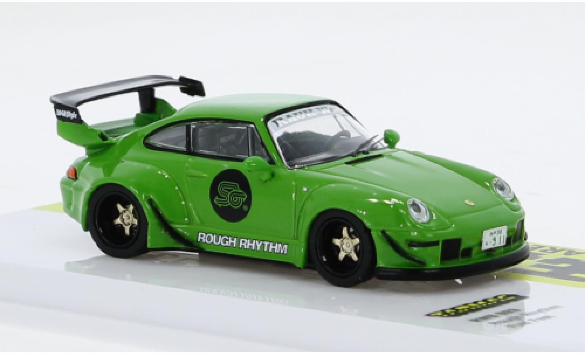 Porsche 993 RWB 1/64 Tarmac Works groen 1:64 modelauto