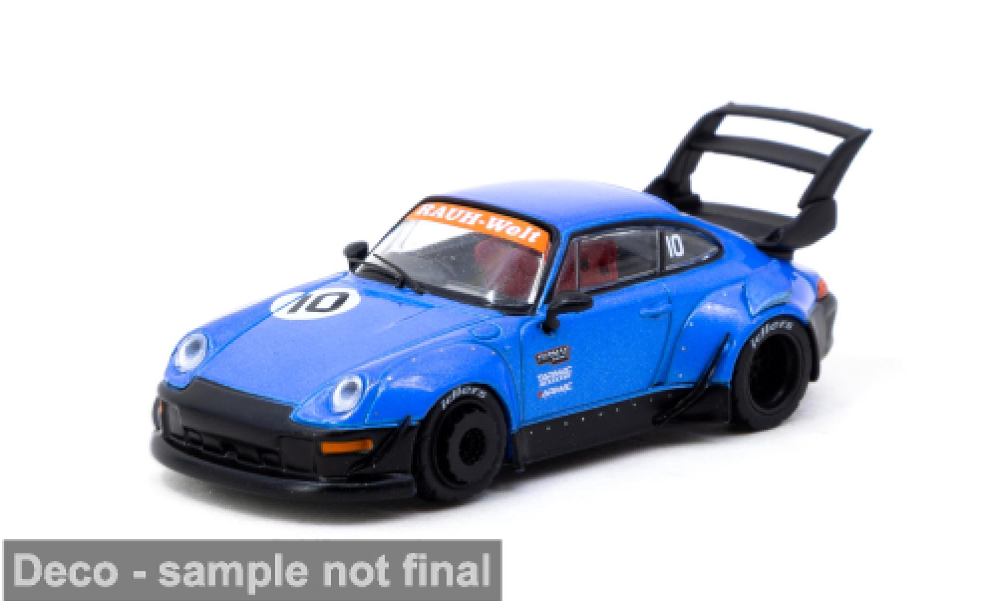 Porsche 993 RWB 1/64 Tarmac Works ( 10th Anniversary) blauw/zwart 1:64 modelauto