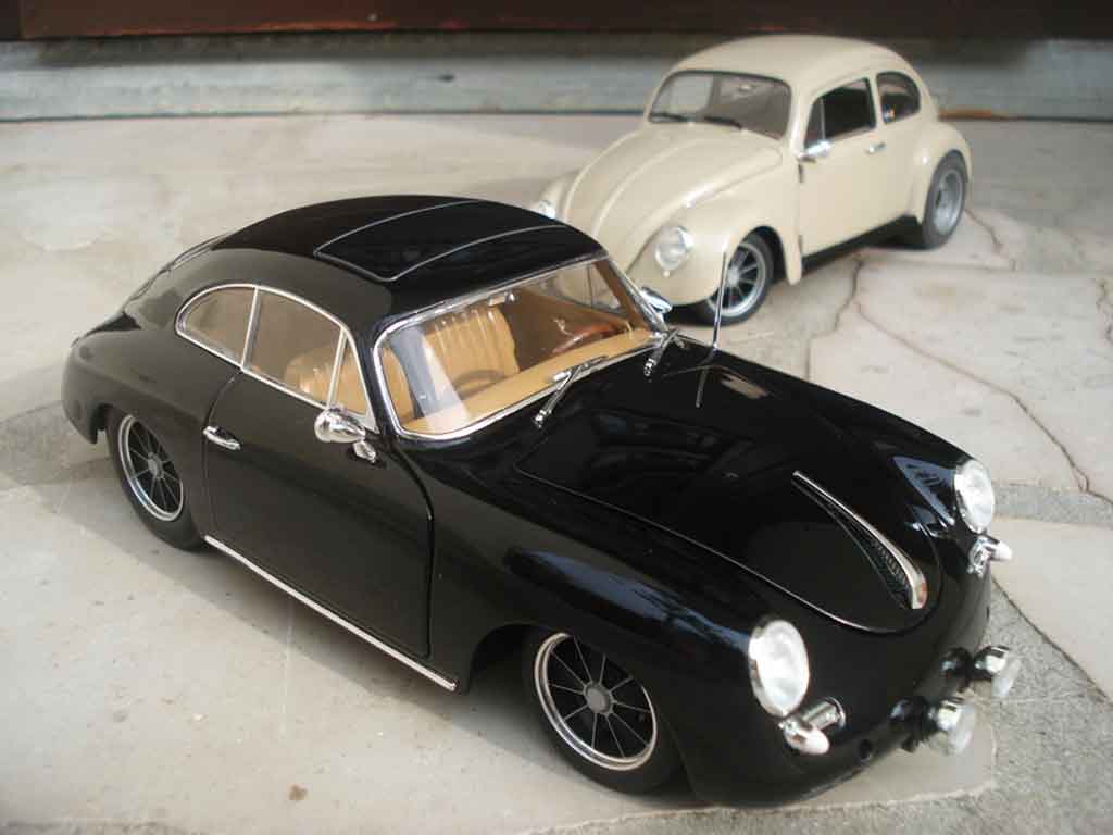 Porsche 356 1961 1/18 Ricko 1961 B zwart old-school jantes brm modelauto