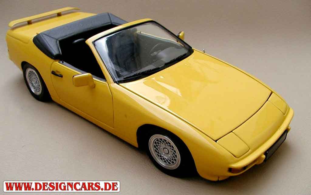Porsche 924 1/18 Minichamps cabriolet geel modelauto