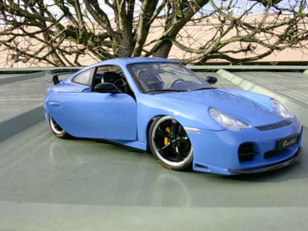 Porsche 911 Turbo techart blauw 1/18 Hotworks