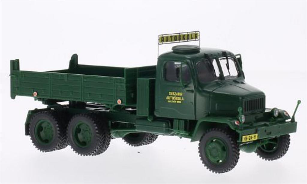 Praga V3S 1/43 Abrex Pritsche Autoskola matt-grun modelauto