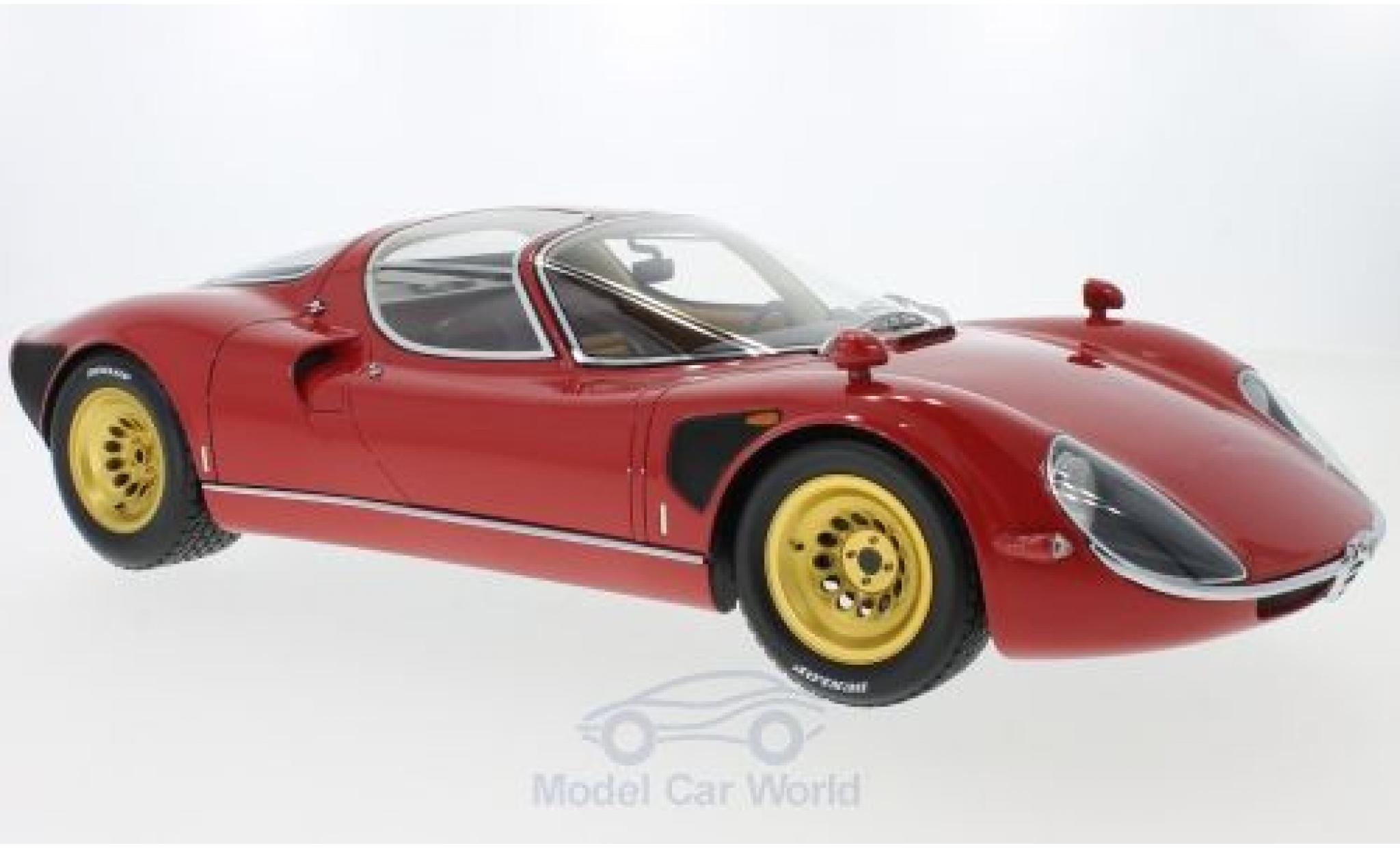 Alfa Romeo T33 1/18 Premium ClassiXXs Tipo 33 Stradale rood 1967 mit goldenen Felgen modelauto