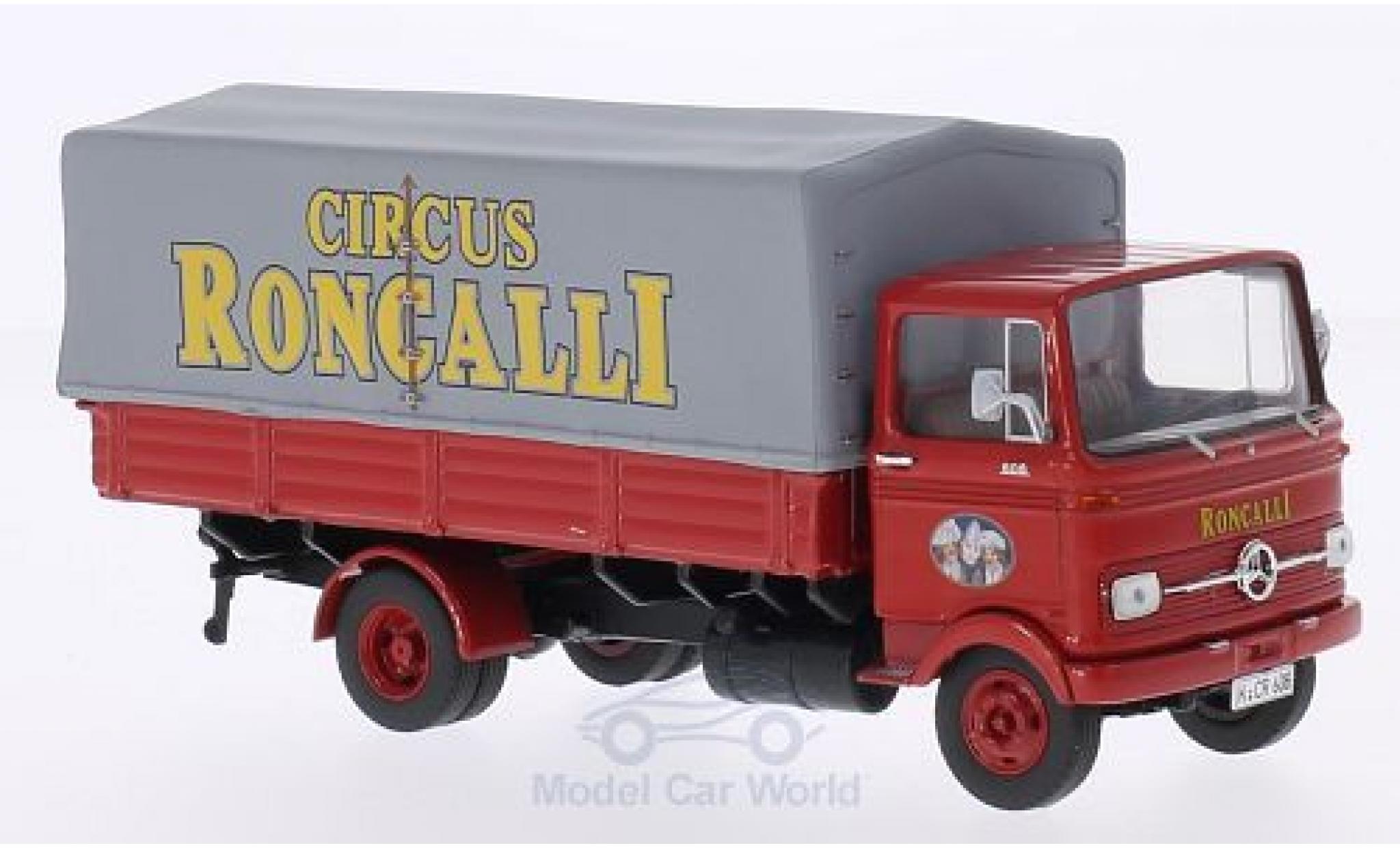 Mercedes LP 608 1/43 Premium ClassiXXs rood Circus Roncalli mit Plane modelauto