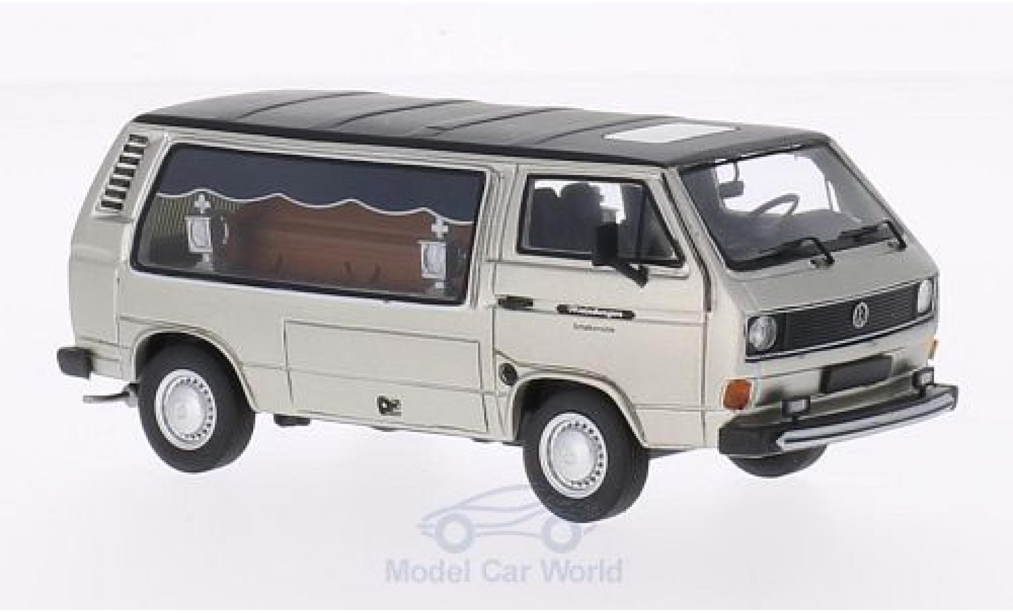 Volkswagen T3 B 1/43 Premium ClassiXXs a Kasten grijs/matt-zwart Weinberger Schalksm&uuml;hle Bestattungswagen modelauto