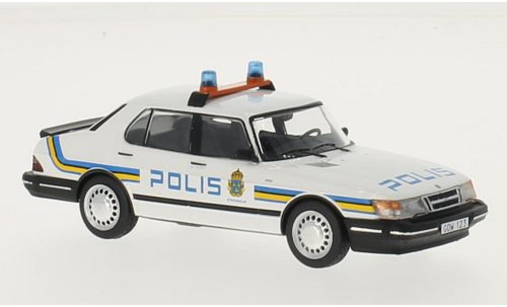Saab 900 1/43 Premium X i Stockholm Polis 1987 modelauto