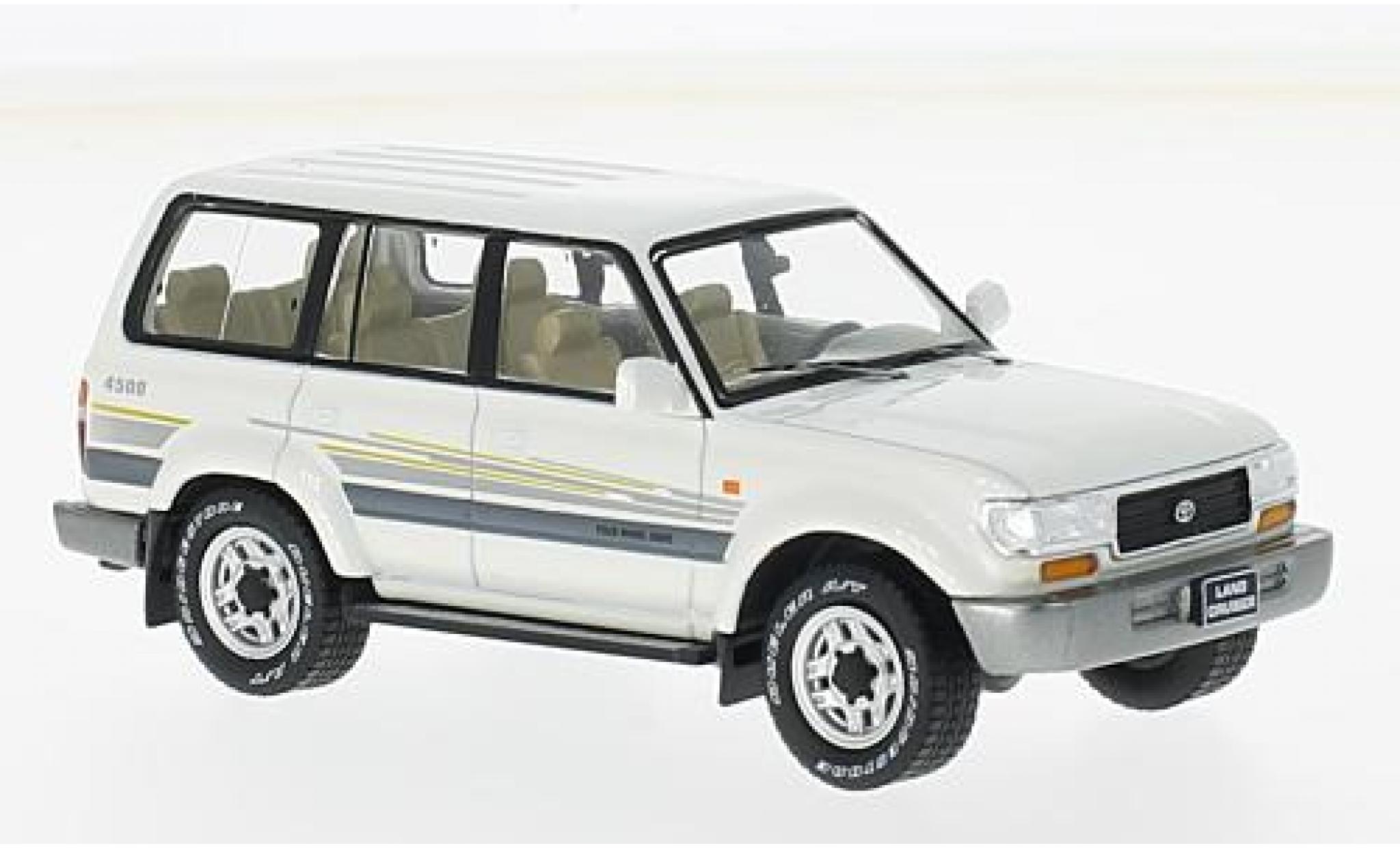 Toyota Land Cruiser 1/43 Premium X LC80 metallic wit 1996 modelauto