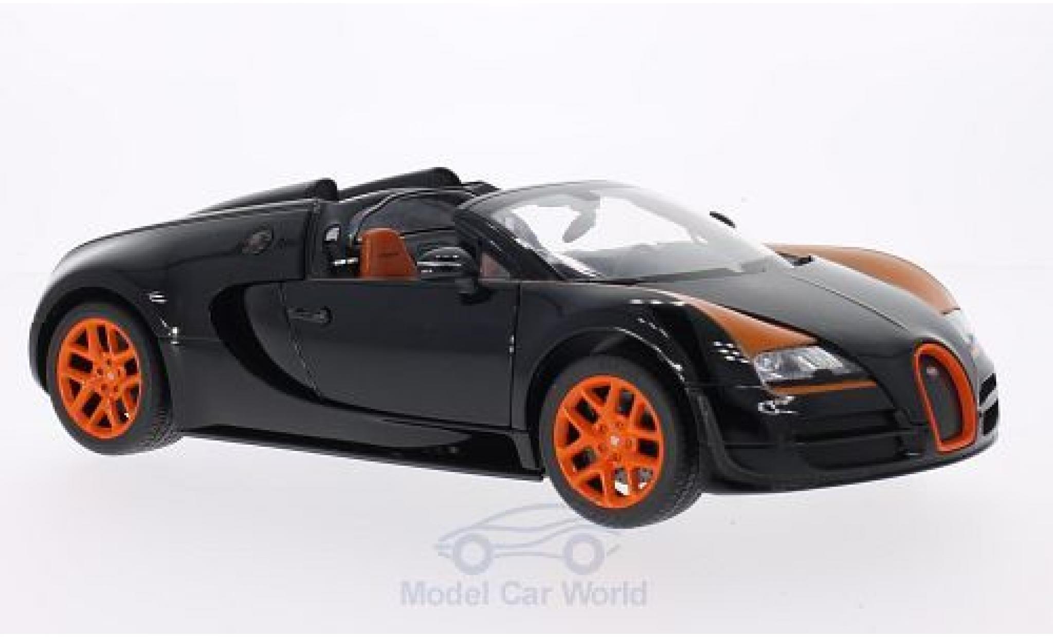 Bugatti Veyron Grand Sport 1/18 Rastar 16.4 Grand Sport Vitesse zwart/oranje modelauto