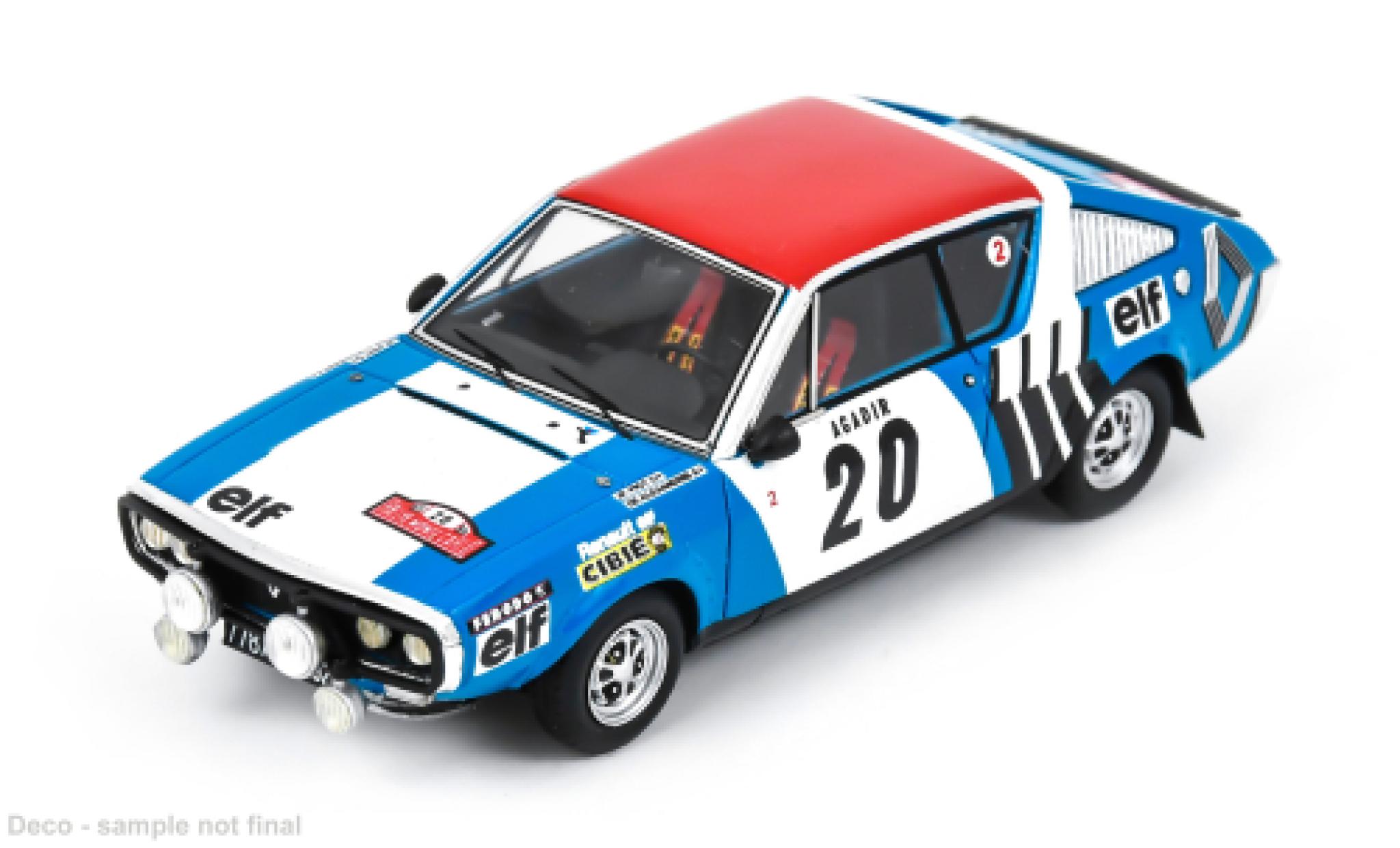 Renault 17 1/43 Spark Rally Monte Carlo 1975 #20 J.F.Piot/J.De Alexandris 1:43 modelauto